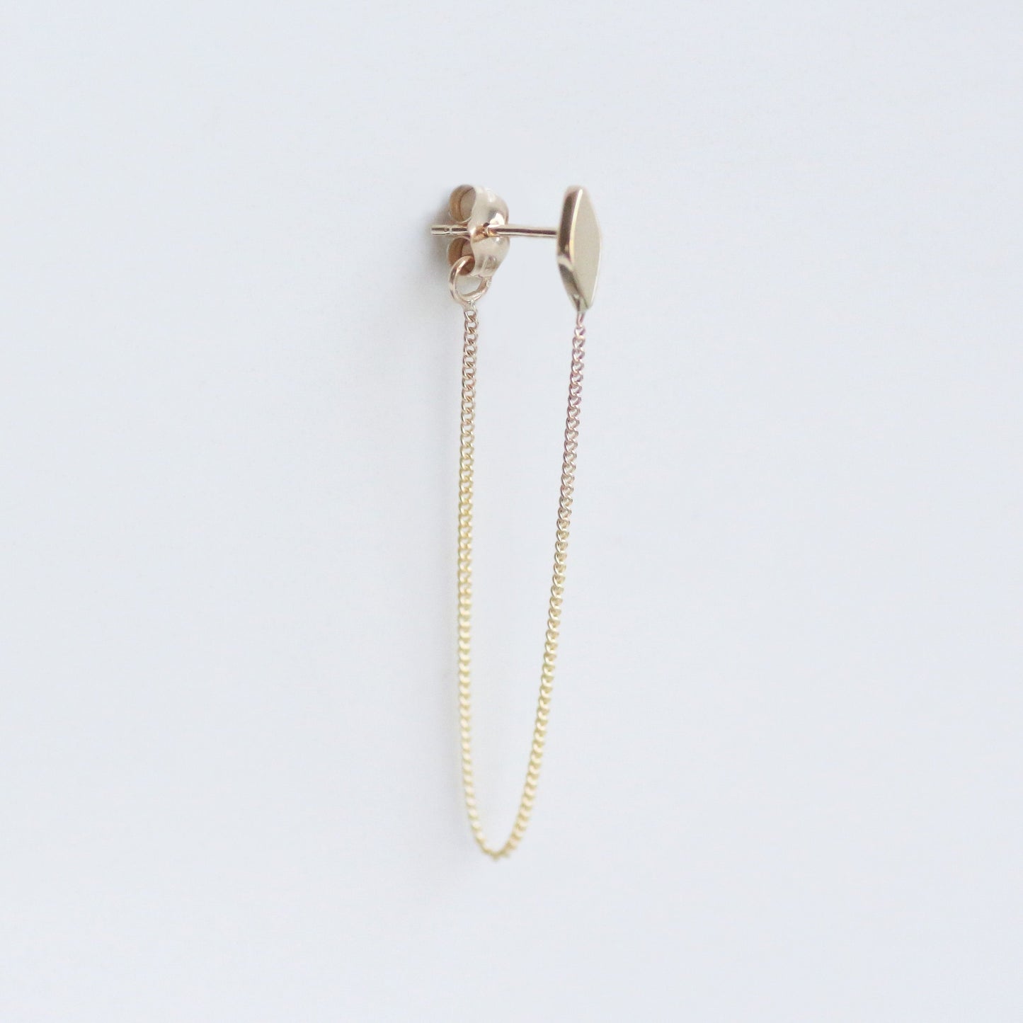 Marquise chain earring 14k gold