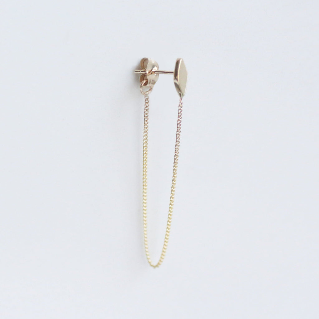 Marquise chain earring 14k gold