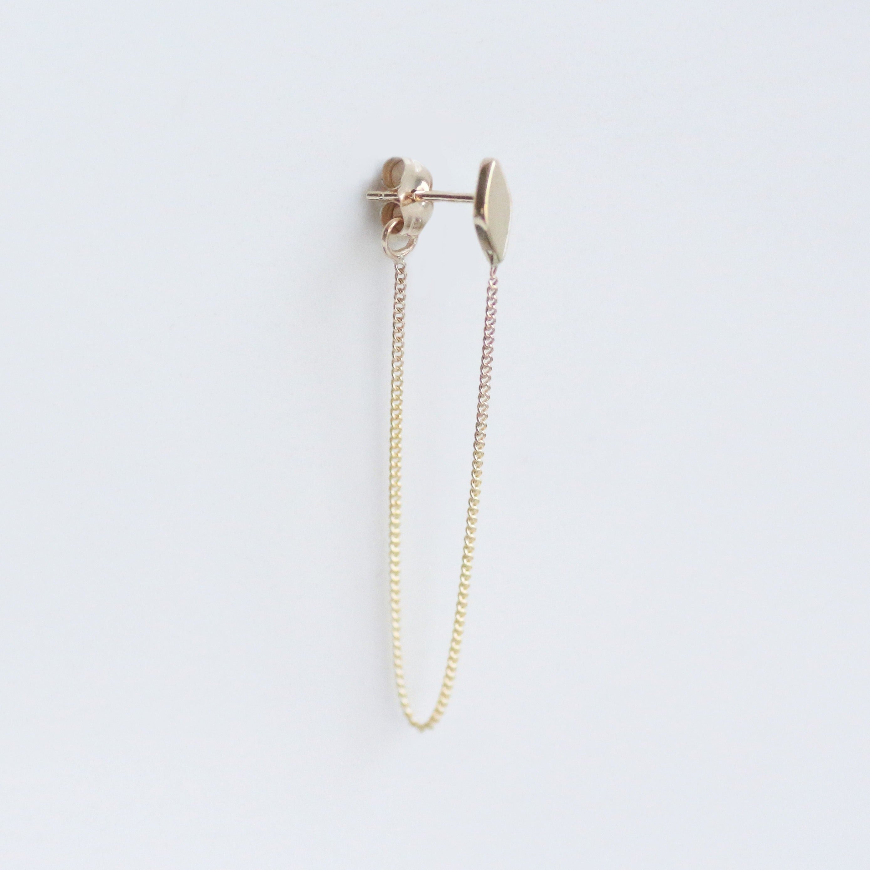Marquise chain earring 14k gold