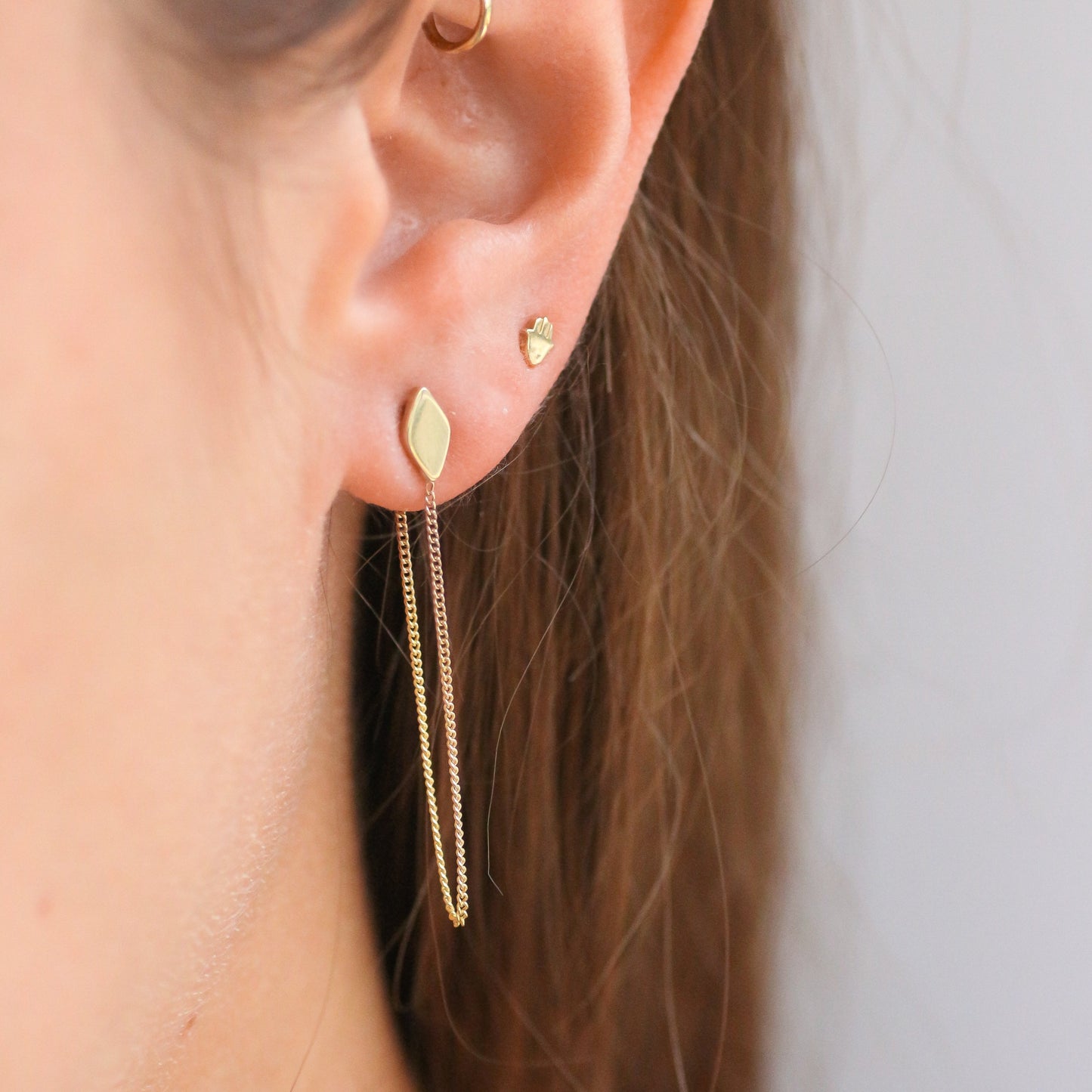 Marquise chain earring