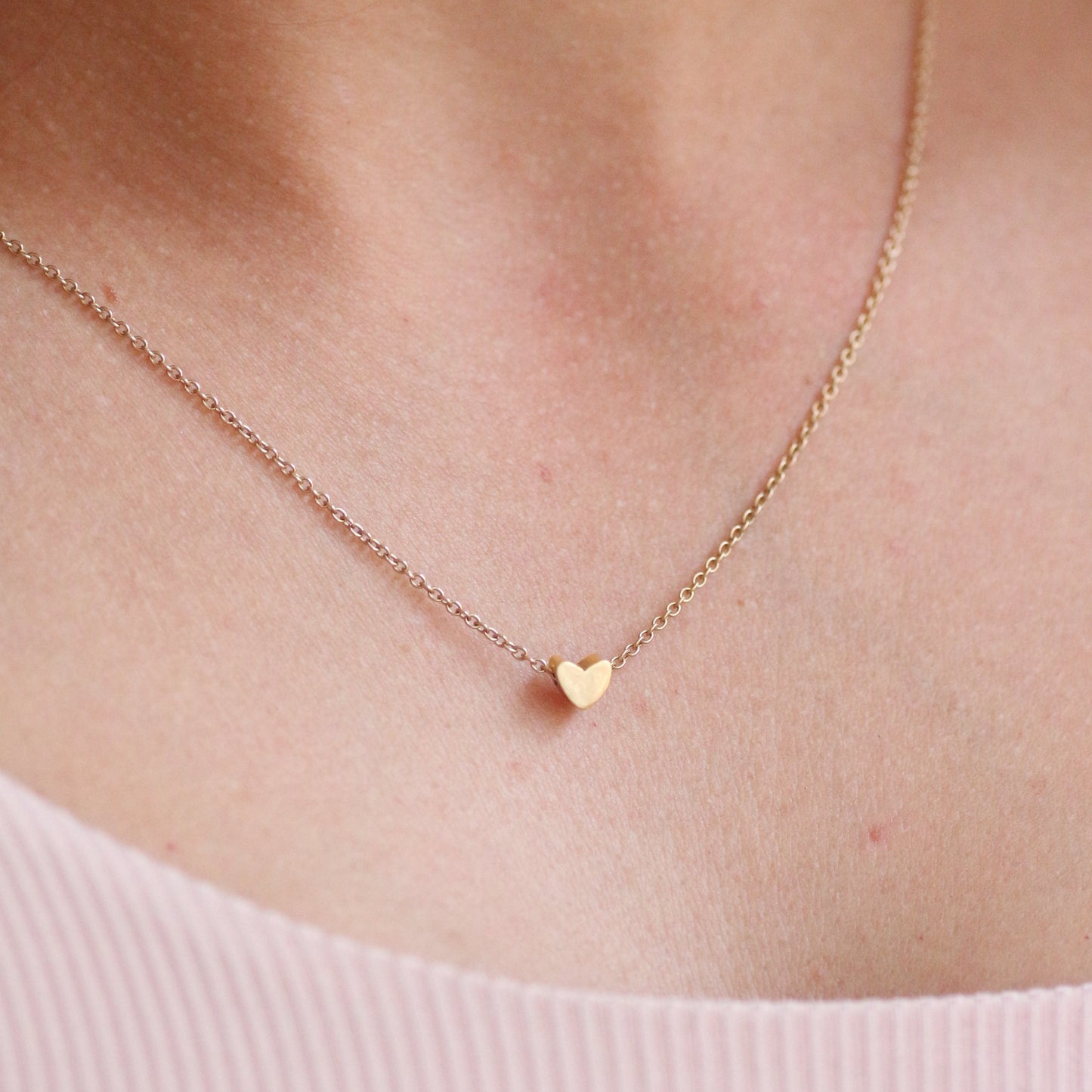Golden heart necklace 14k