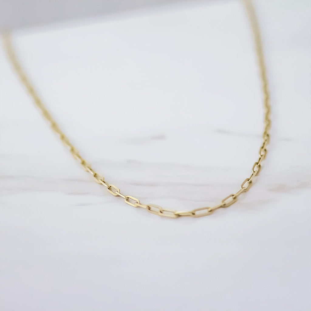 Paperclip Chain Necklace 14k gold