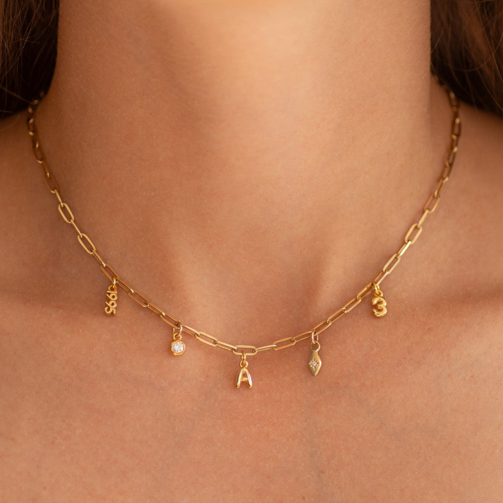 Birthstone Charm Round 14k gold