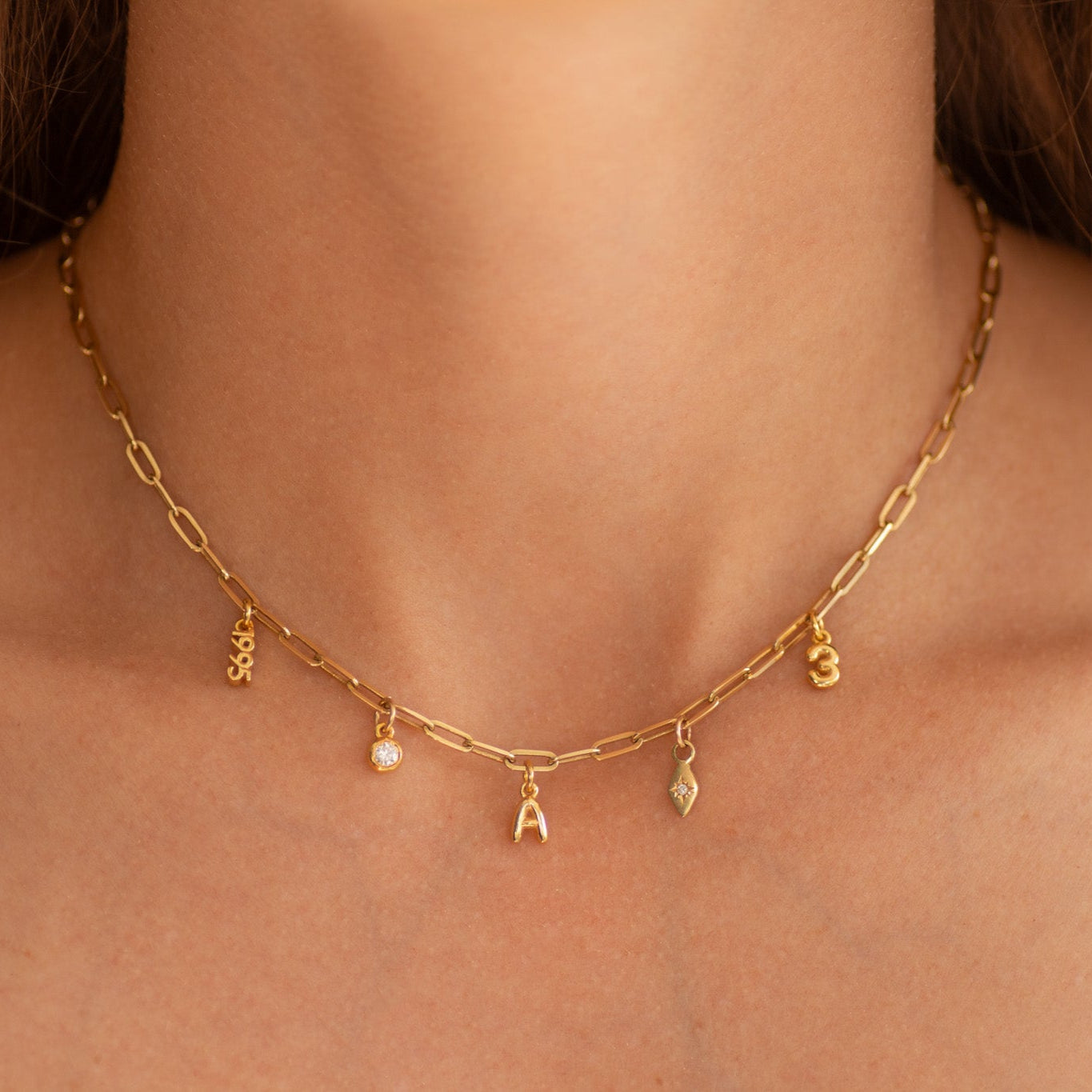 Birthstone Charm Round 14k gold