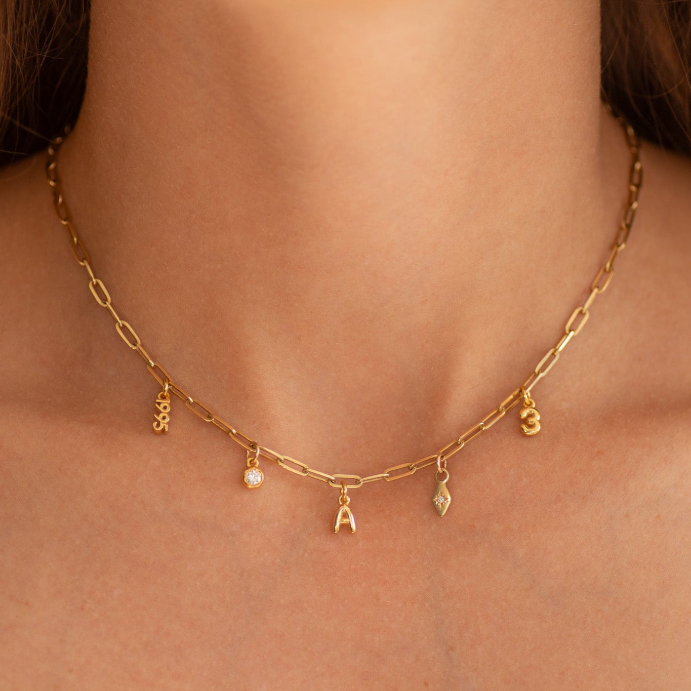 Letter A Charm 14k gold