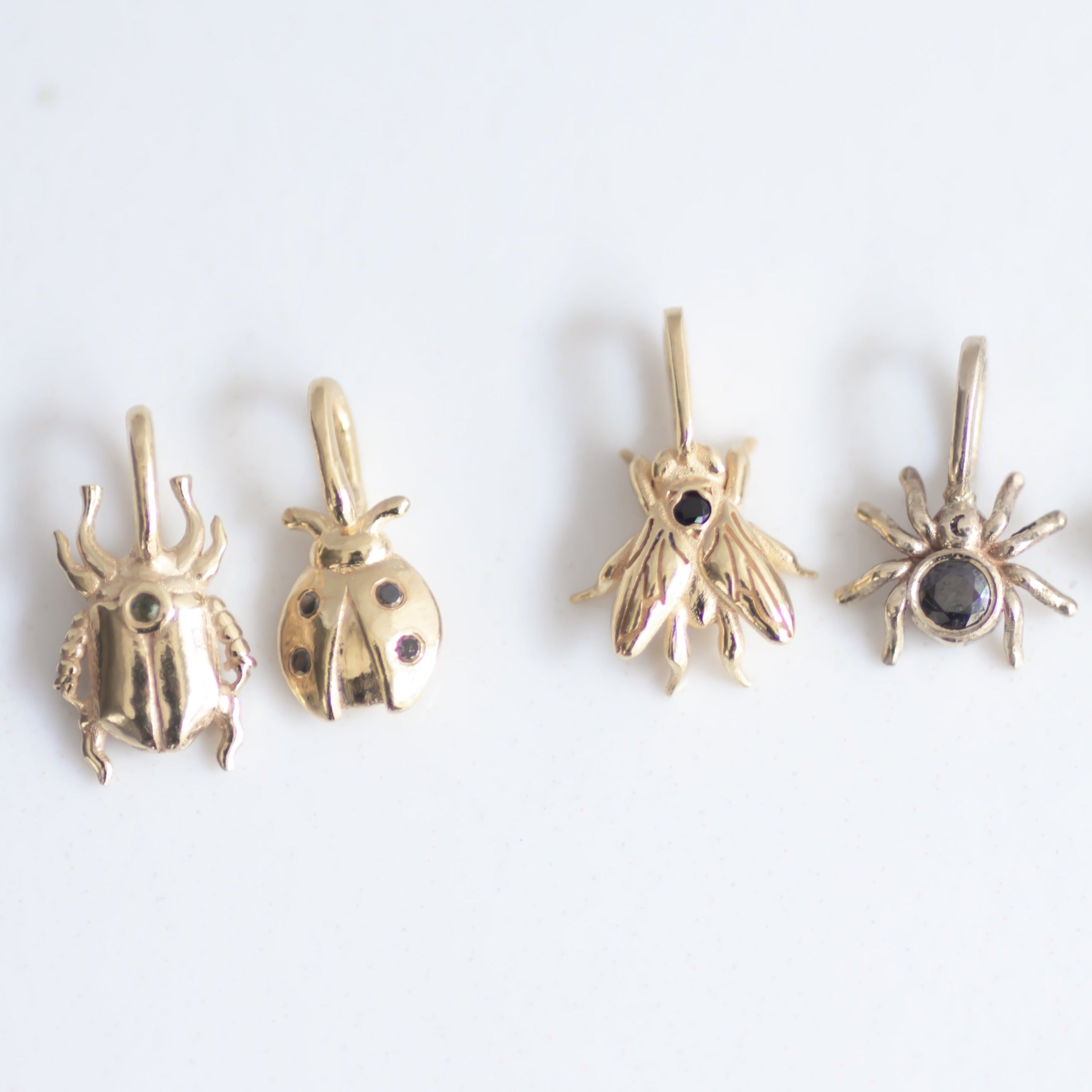 Stag Beetle Charm 14k gold