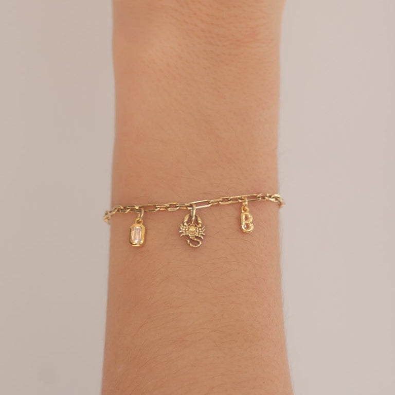 Letter B Charm 14k gold
