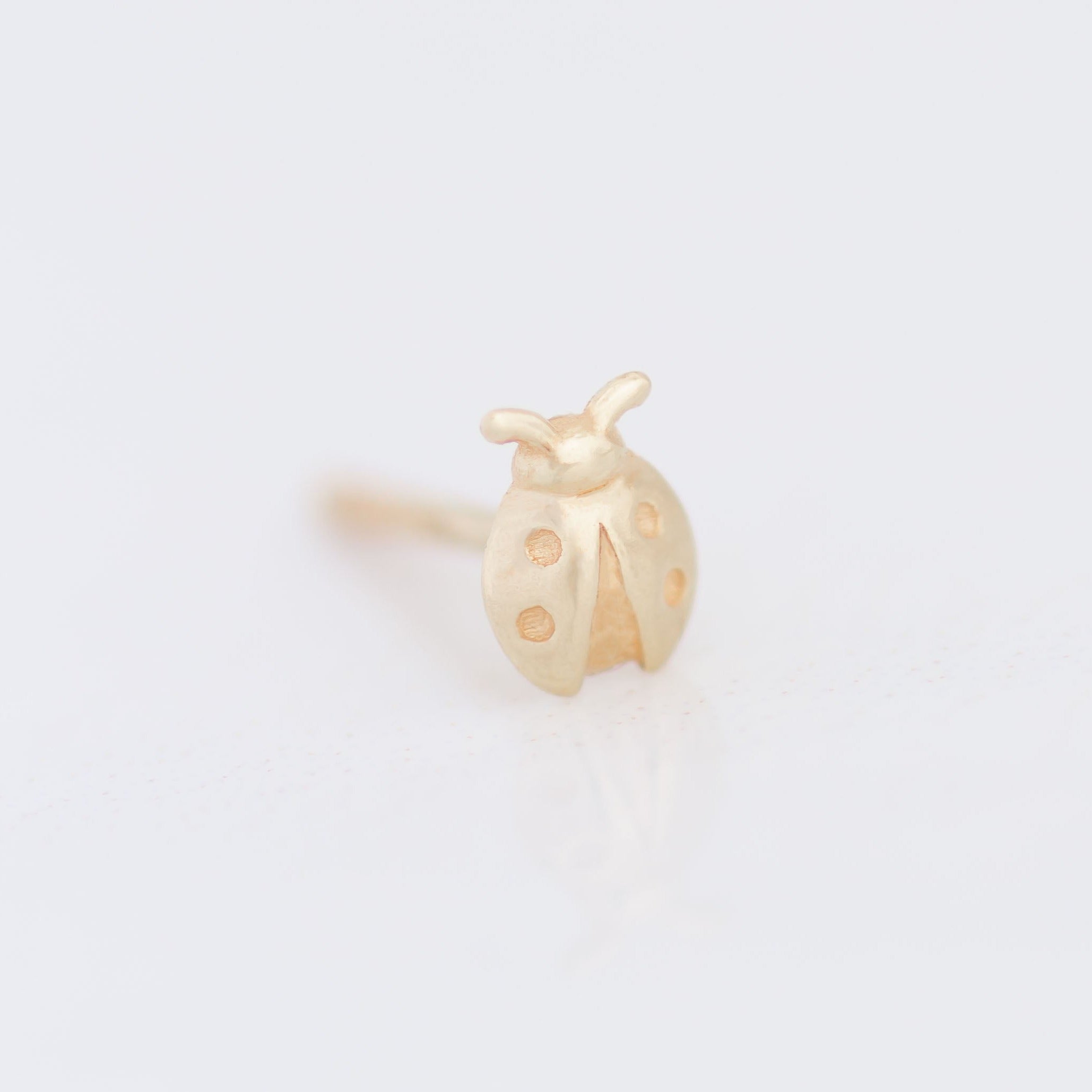 Ladybug earring stud 14k gold