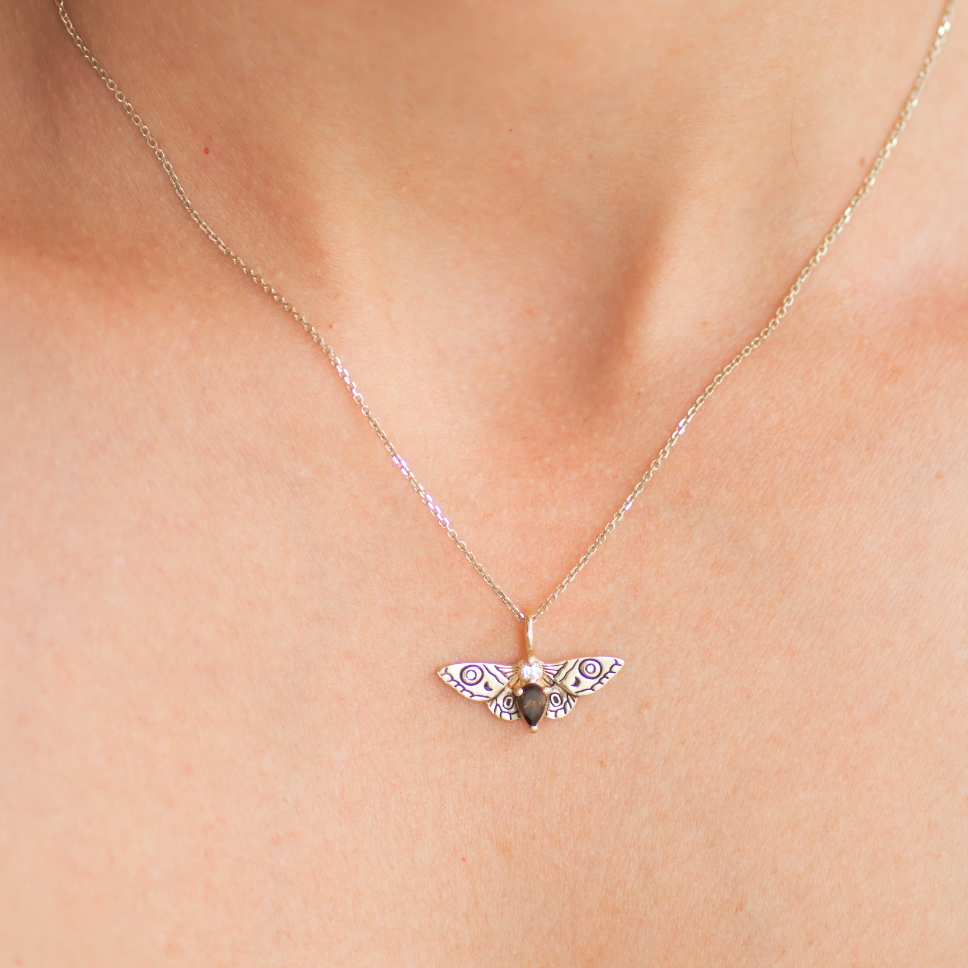 Moth Pendant 14k gold