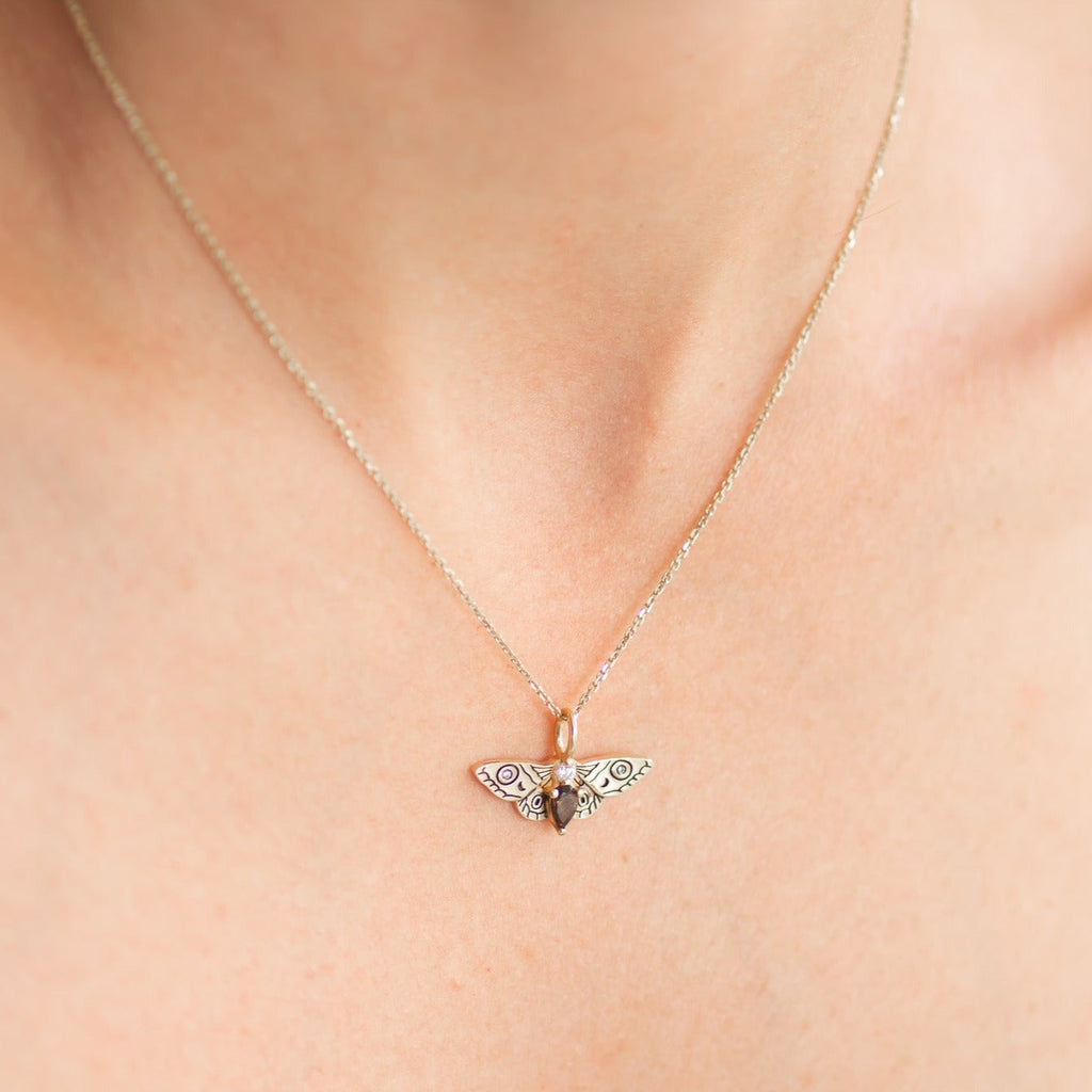 Moth Pendant 14k gold