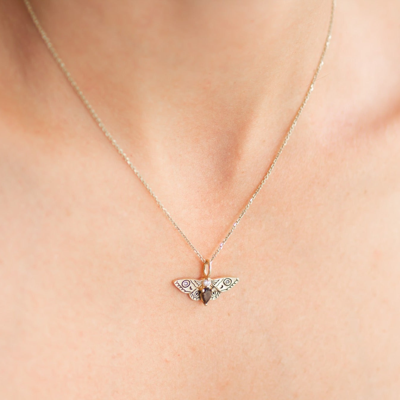 Moth Pendant 14k gold