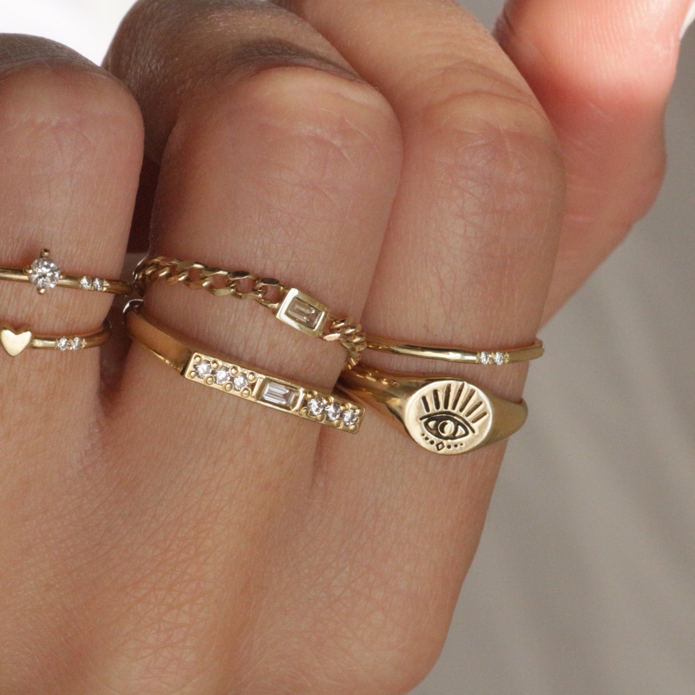 Evil Eye ring 14k Gold