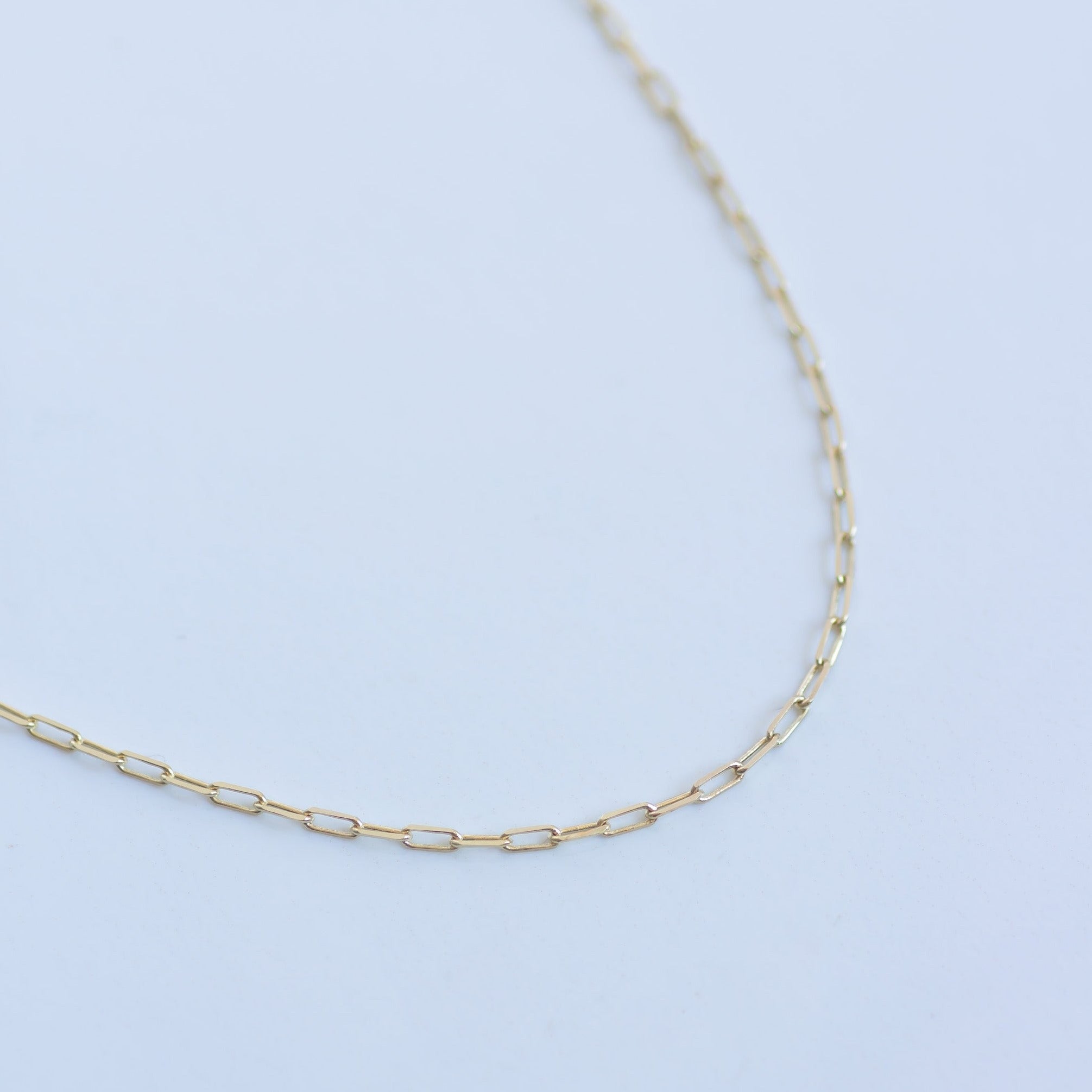 Mini Paperclip Chain Necklace 14k gold