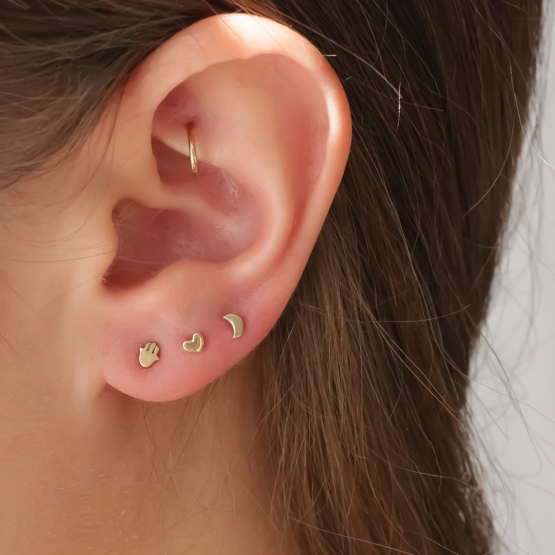 Hamsa studs 14k gold