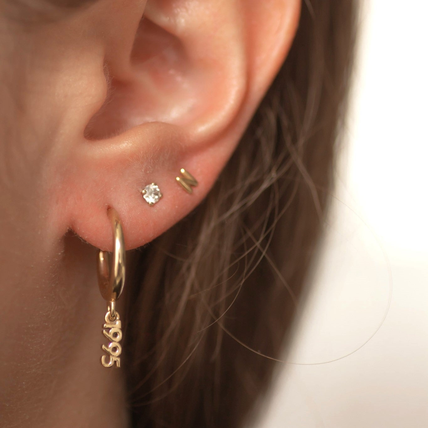 Year Hoop Earring 14k gold