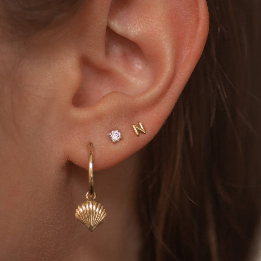 Seashell Mini Hoop 14k gold