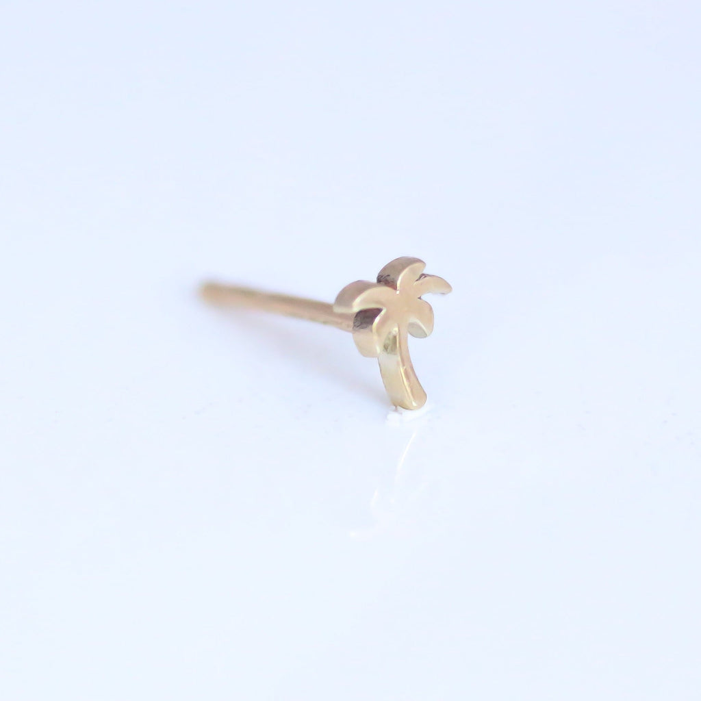 Palm Tree stud earring 14k gold