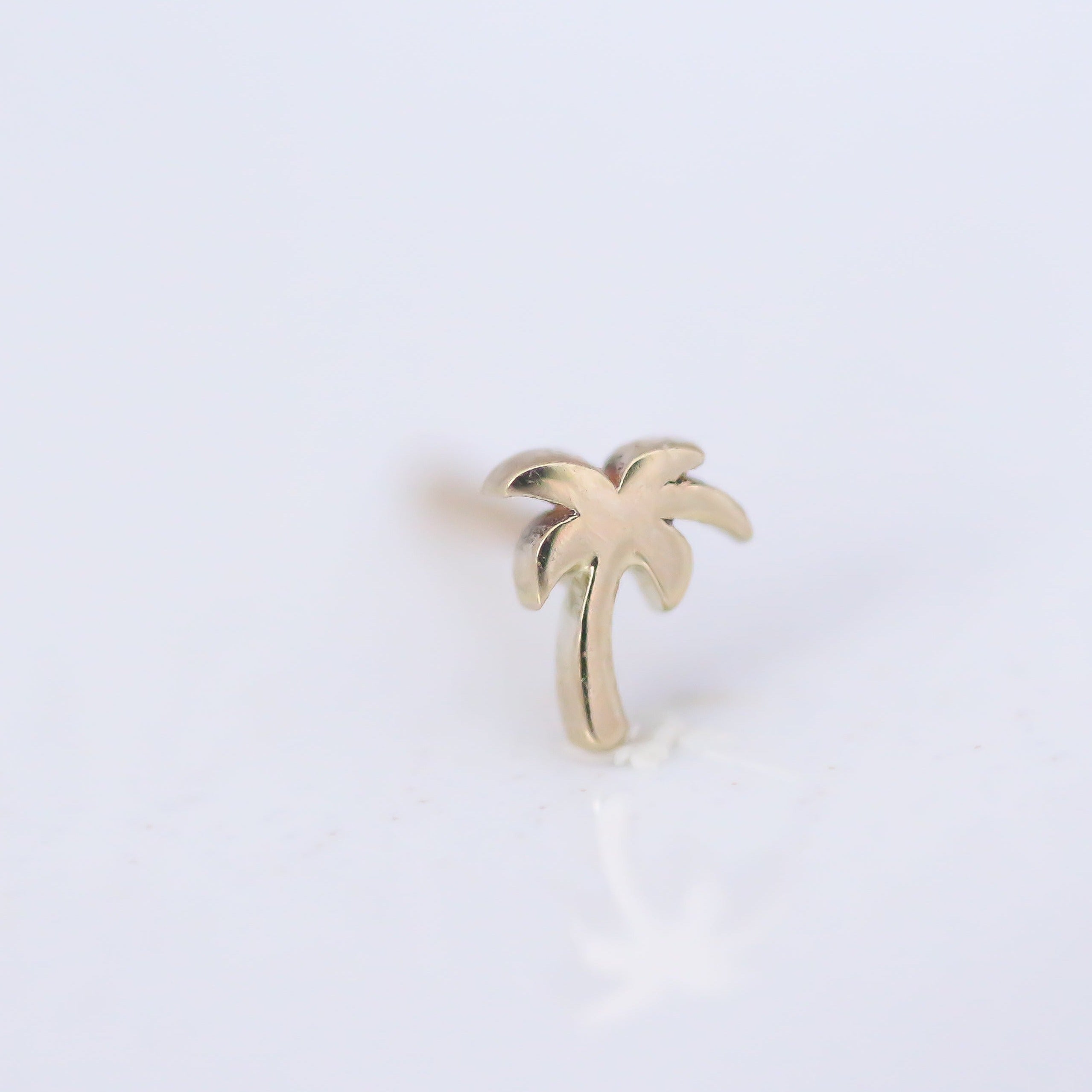 Palm Tree stud earring 14k gold