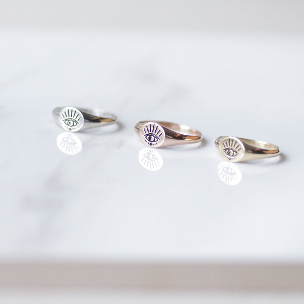 Evil Eye ring 14k Gold