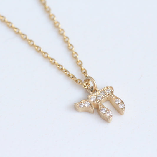 Chai Diamond Necklace 14k gold