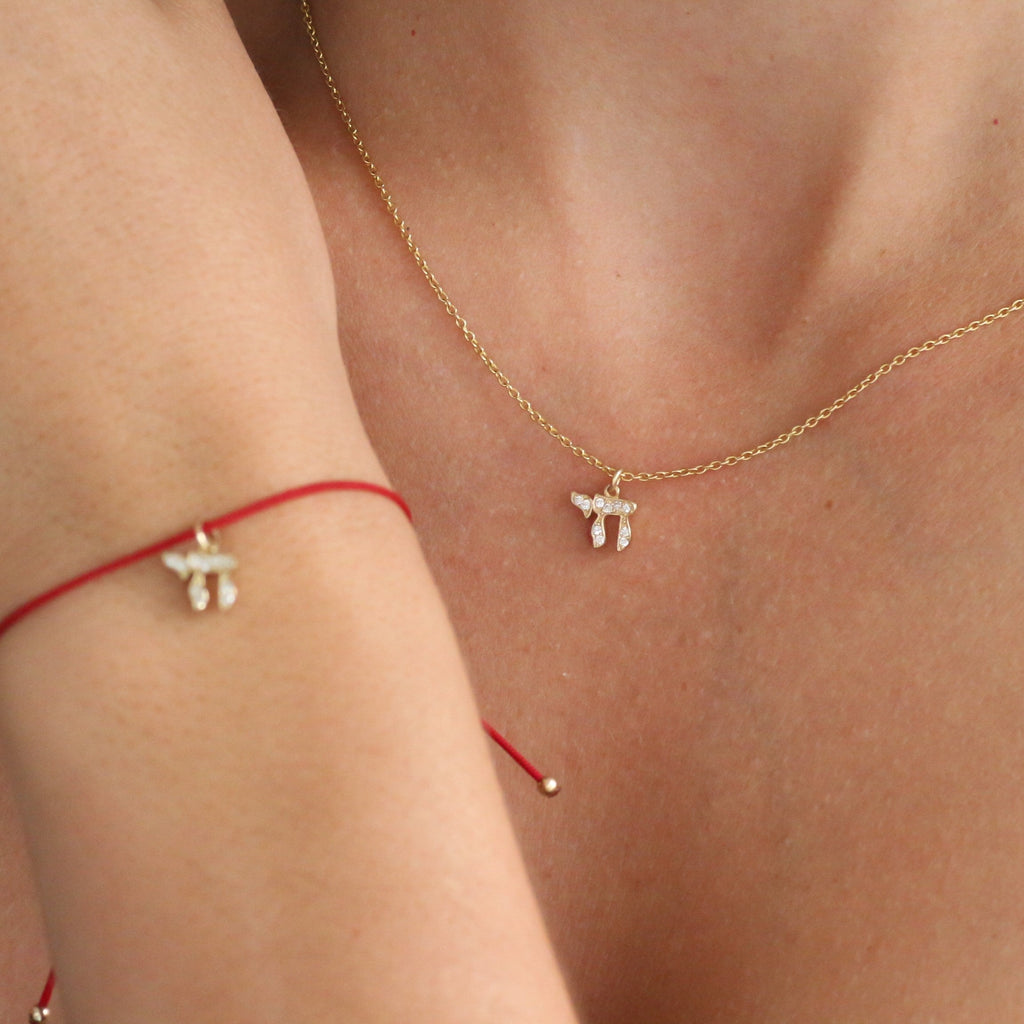 Chai Diamond Necklace 14k gold