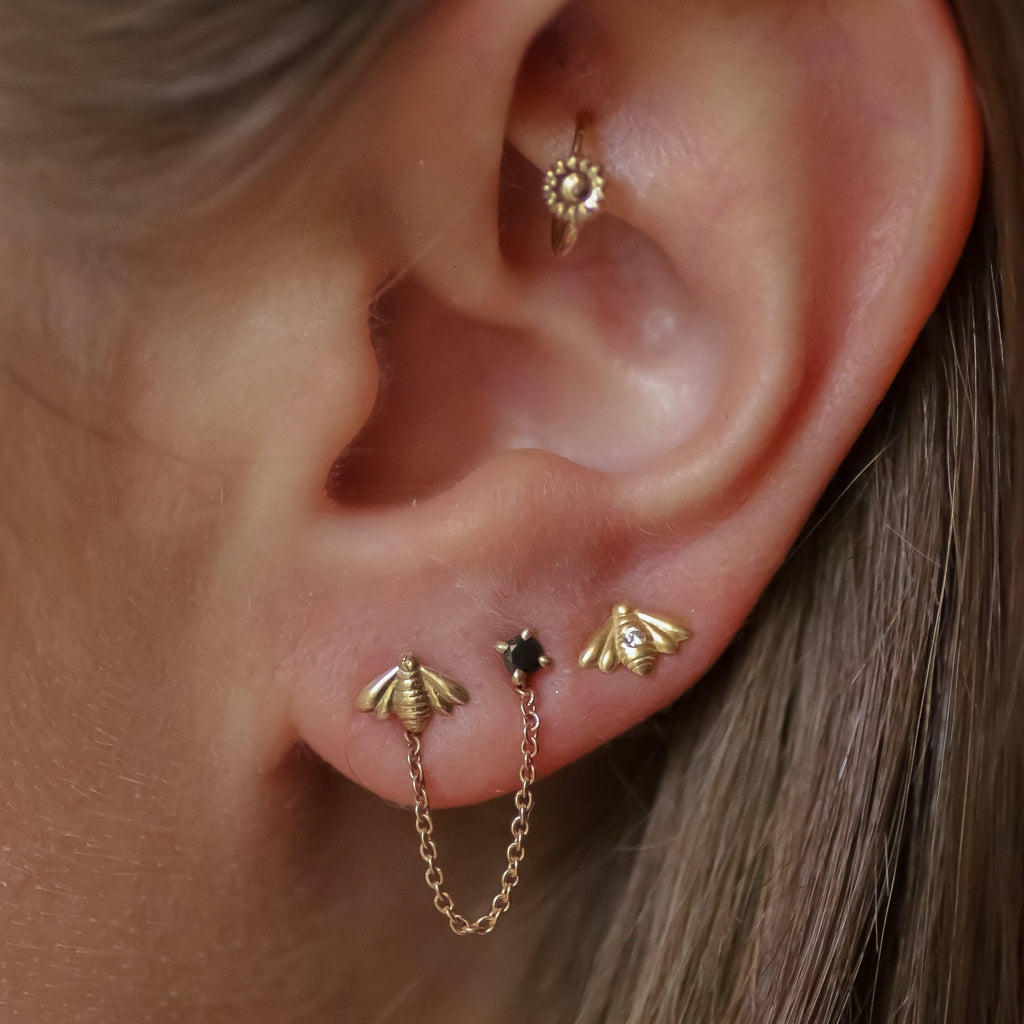 Bee to Black Diamond earring