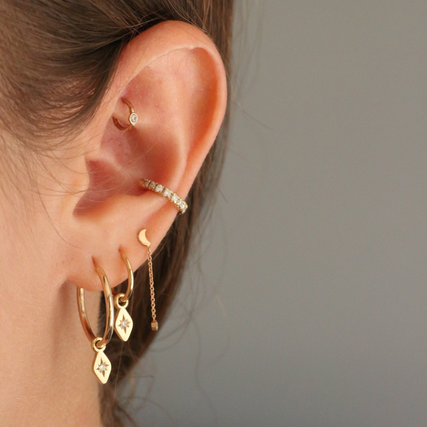 Marquise hoops 14k gold