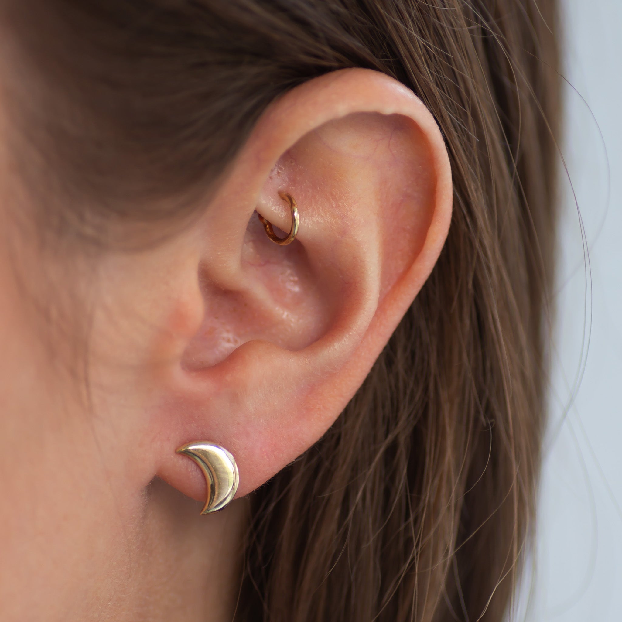 Moon Earring 14k gold