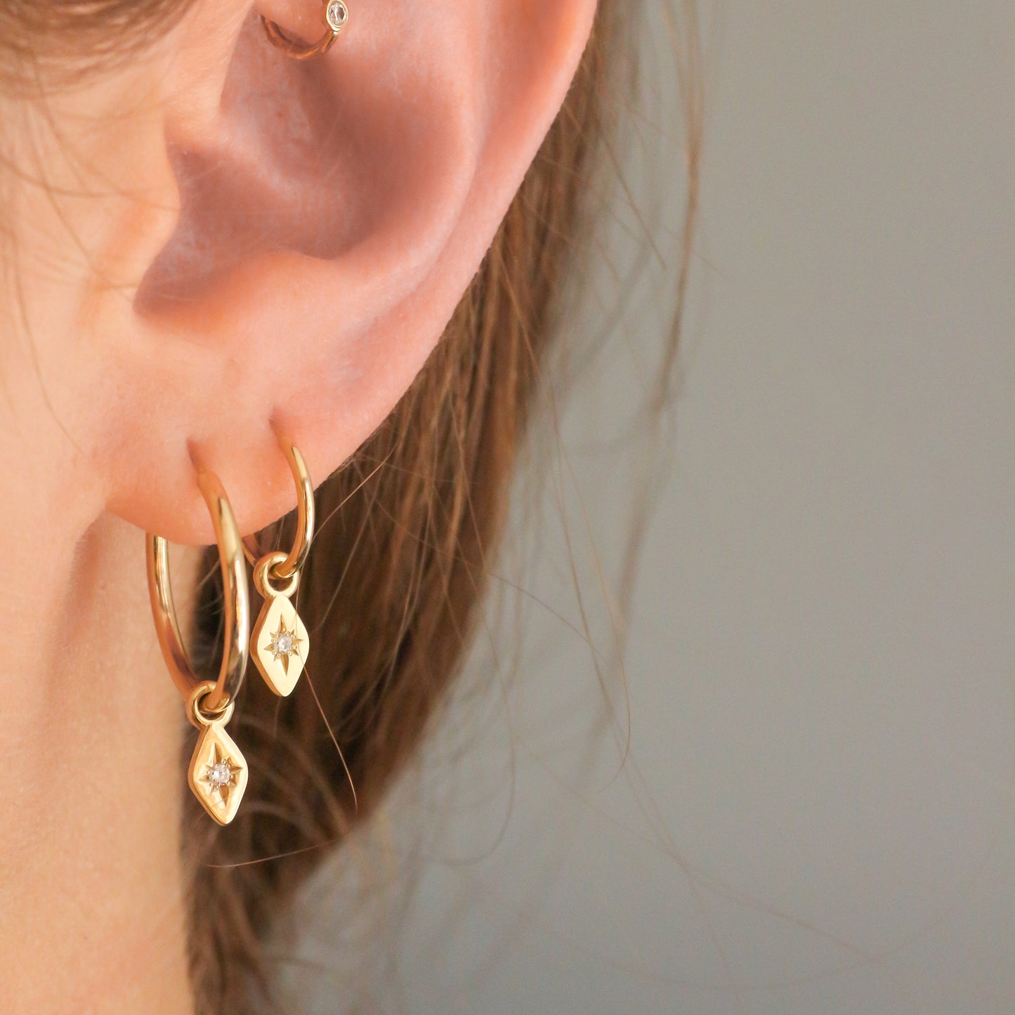 Marquise hoops 14k gold