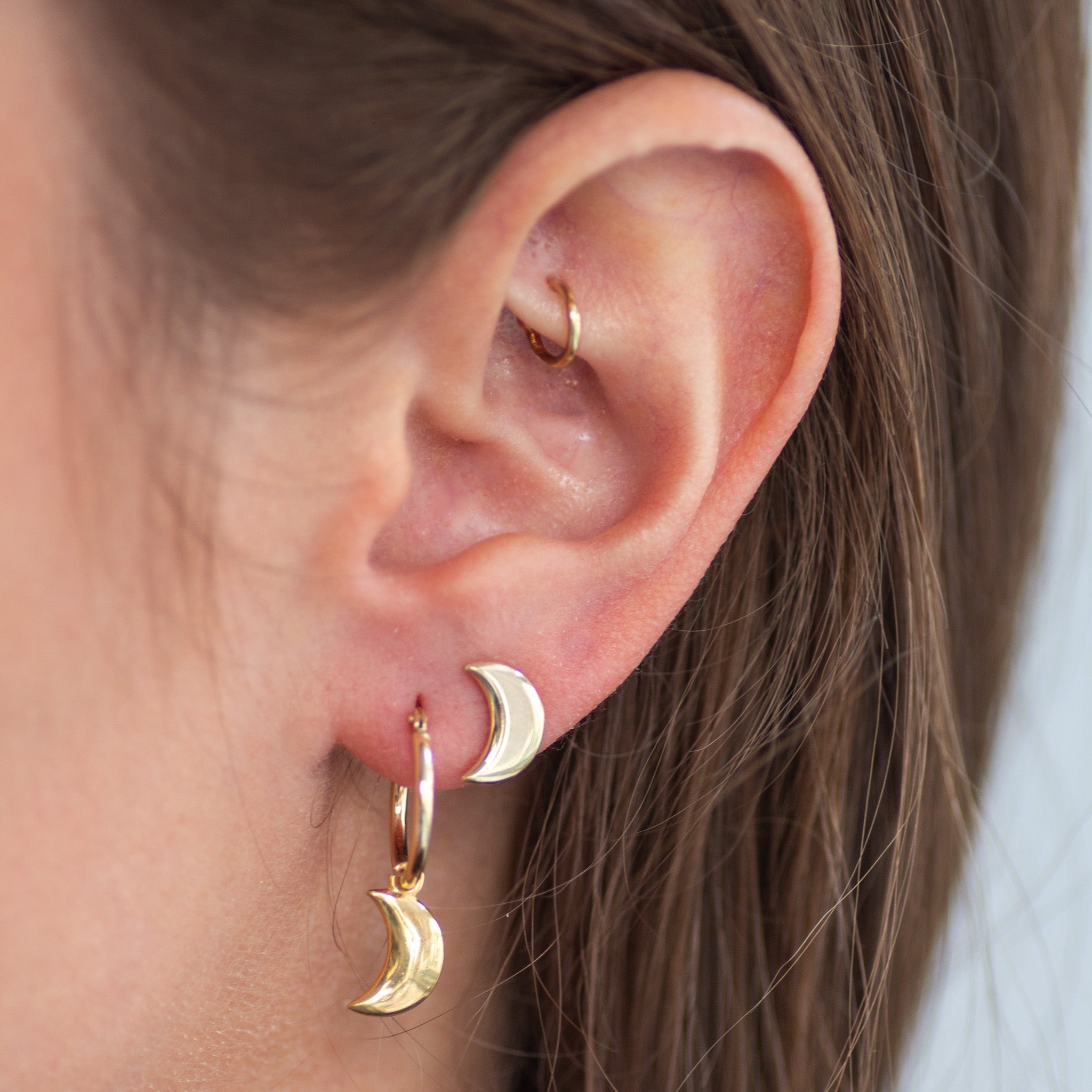 Moon Earring 14k gold