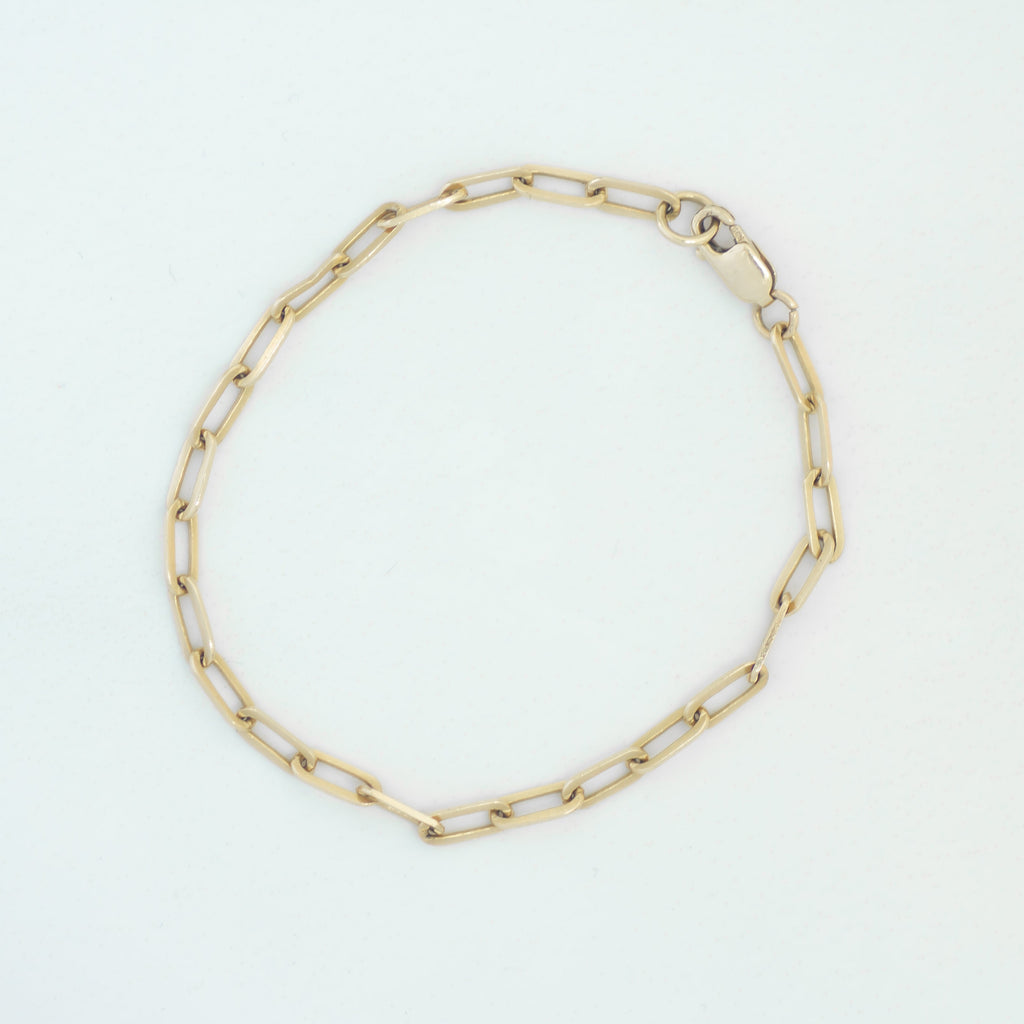 Paperclip Chain bracelet 14k gold