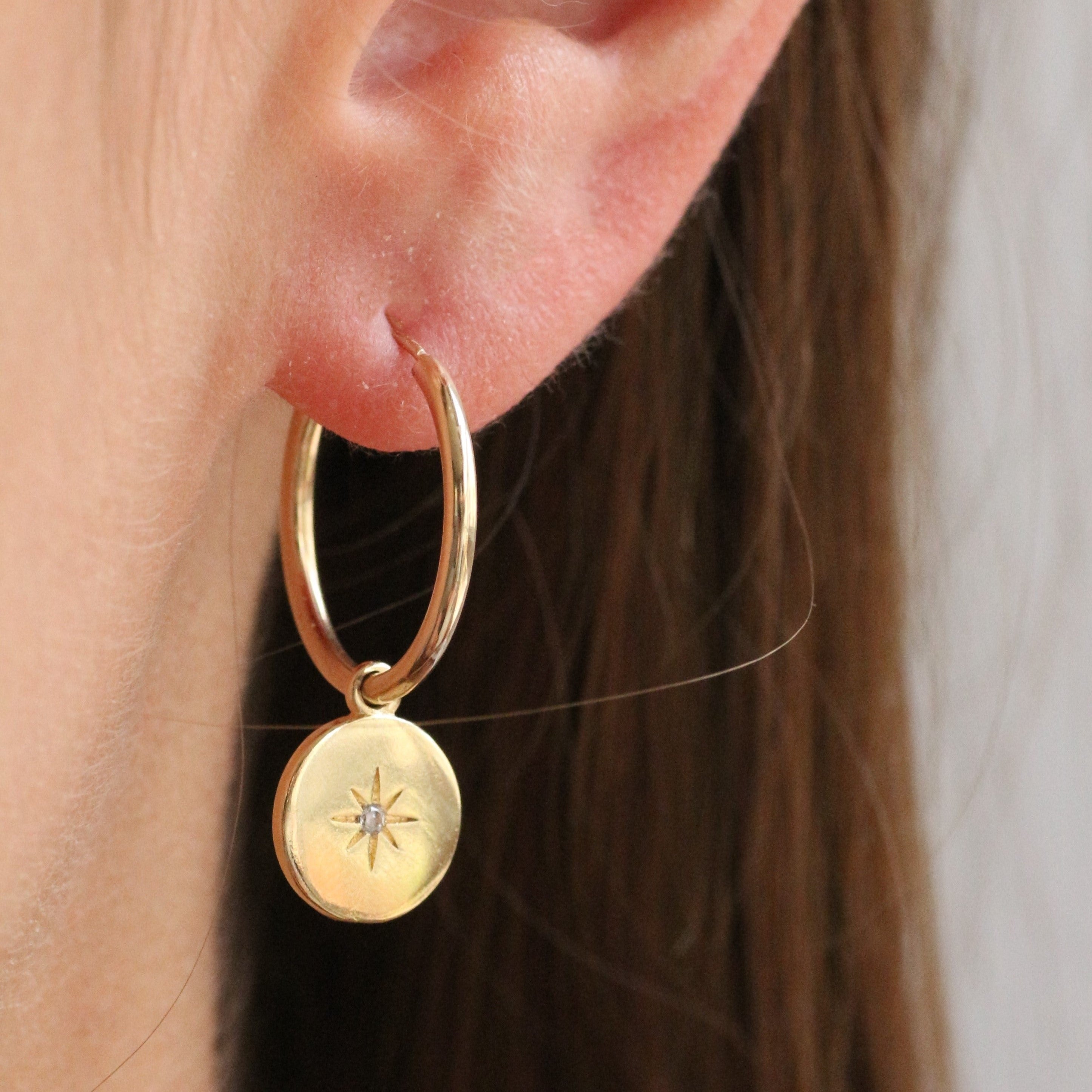 Northern Star hoops 14k gold