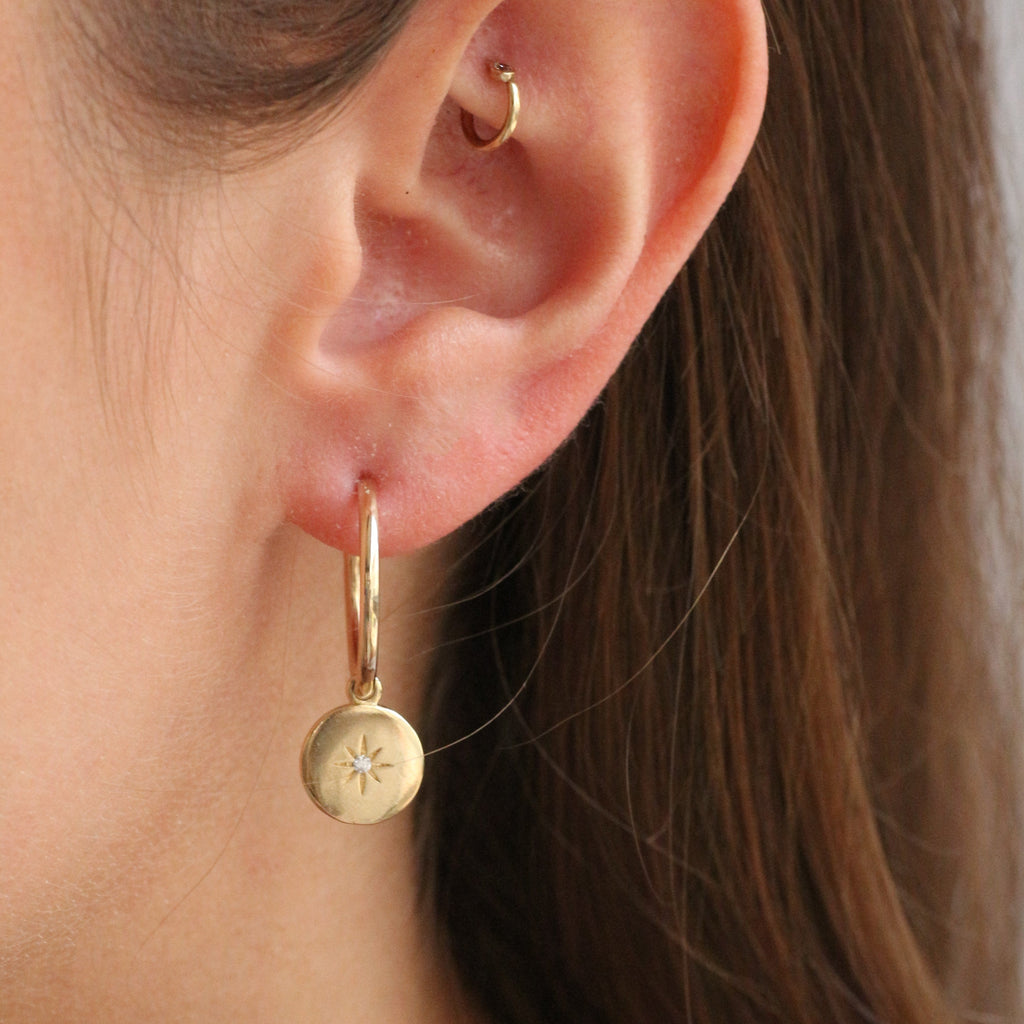Northern Star hoops 14k gold