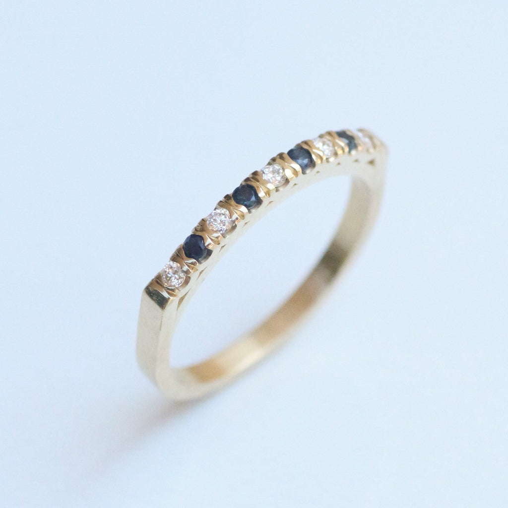 Vintage Sapphire & Diamond ring 14k gold