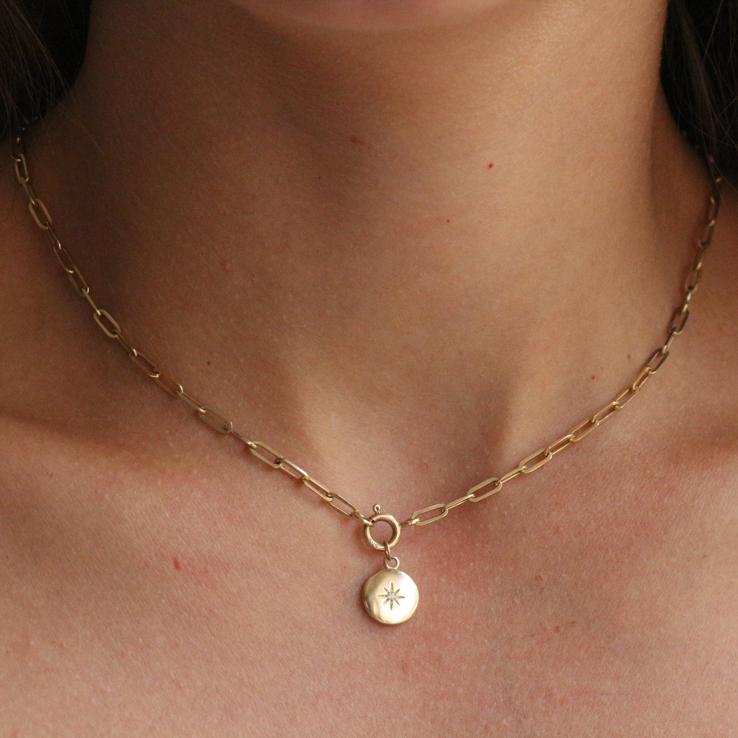 Chunky Northern Star necklace 14k gold