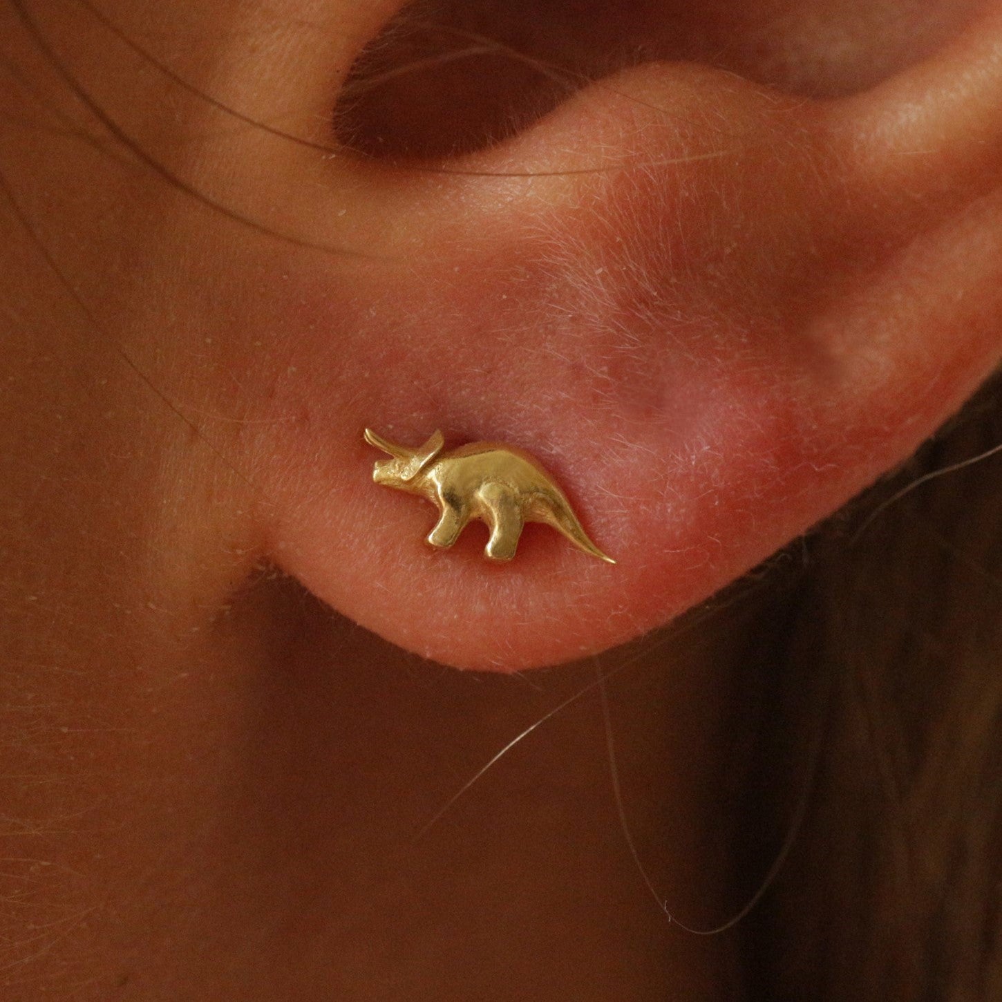 Dino & Opal stud set 14k gold