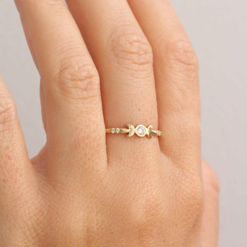 Lunar Eclipse ring 14k gold