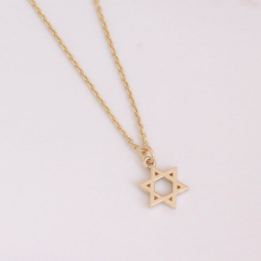 Star of David necklace 14k gold