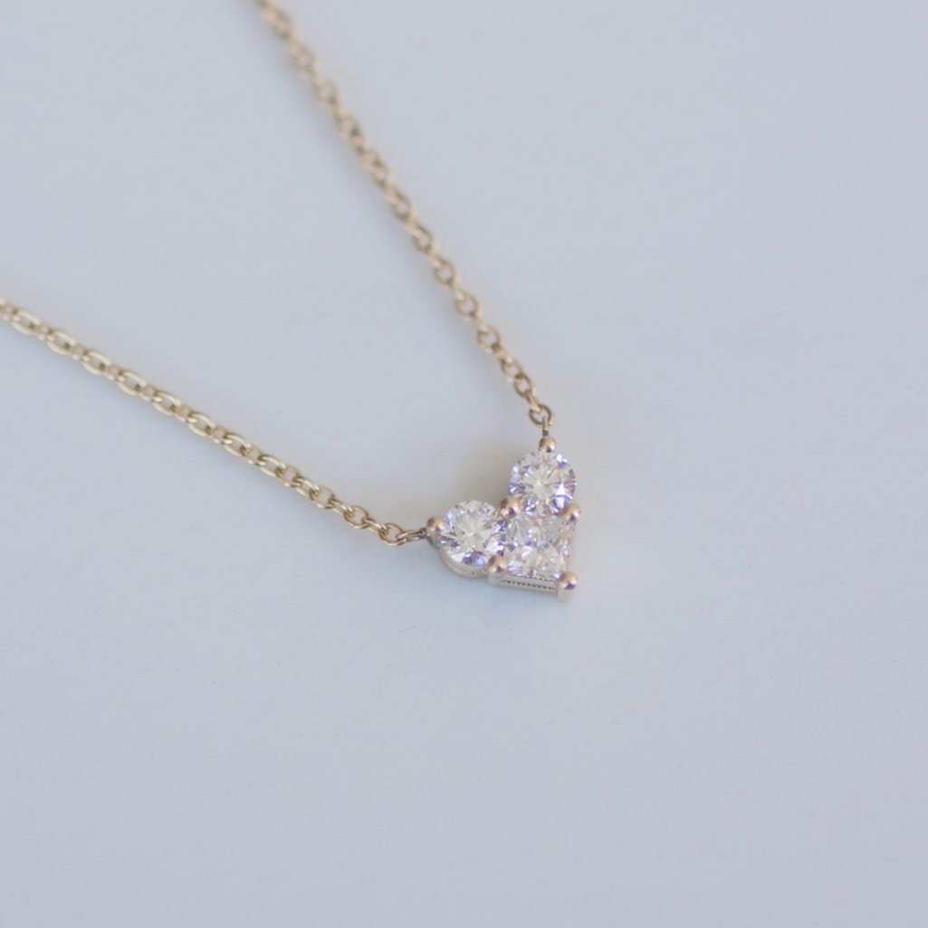 Lab diamond Heart necklace