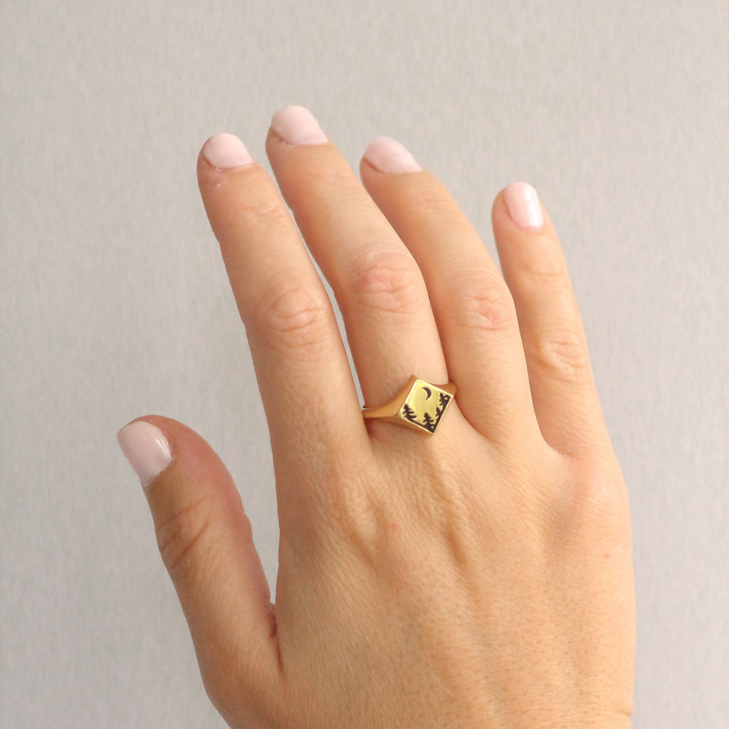 Yosemite Signet Ring 14k gold
