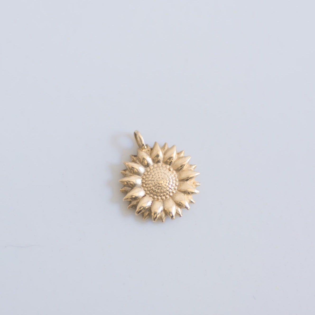 Sunflower pendant 14k gold