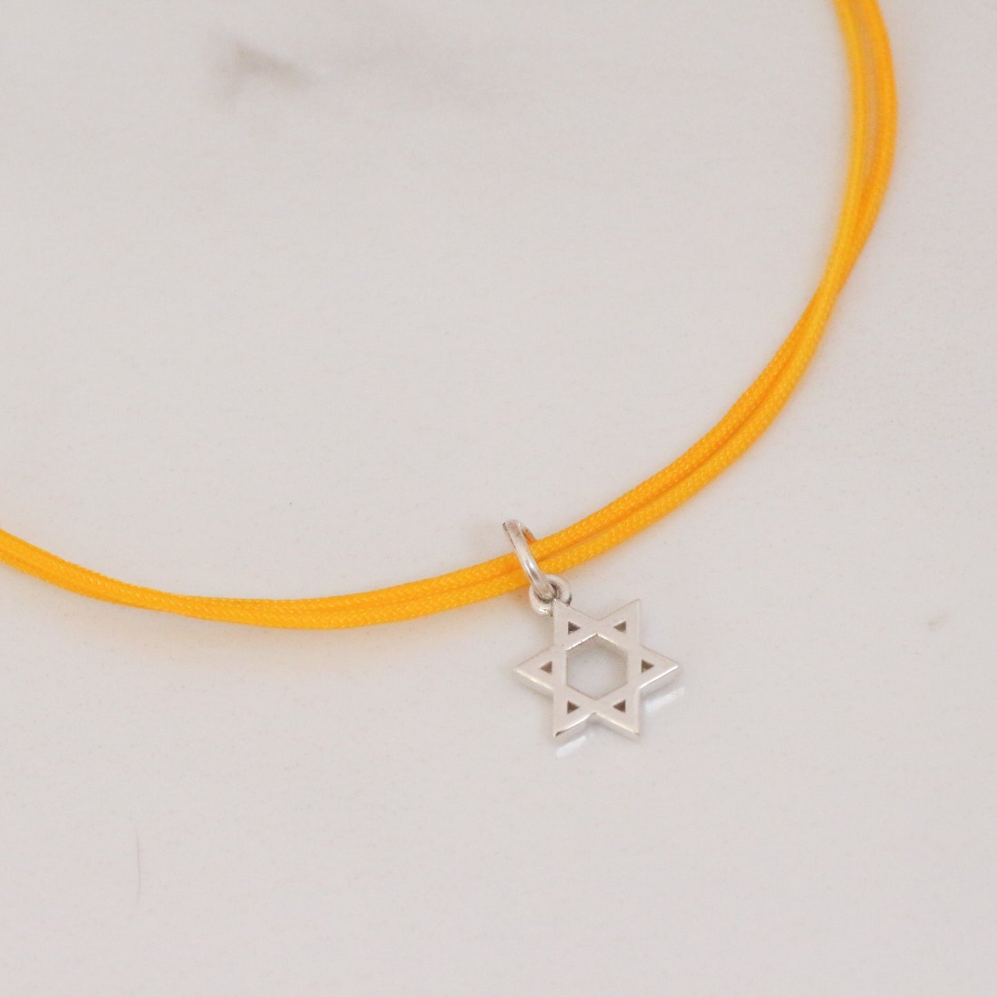 Star of David string bracelet silver