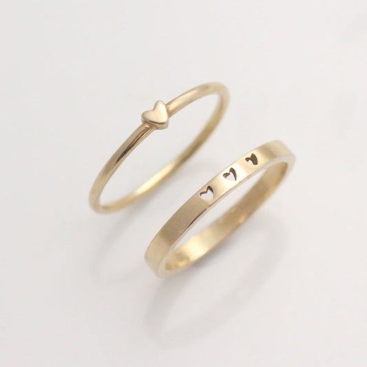 Lover's ring set 14k gold