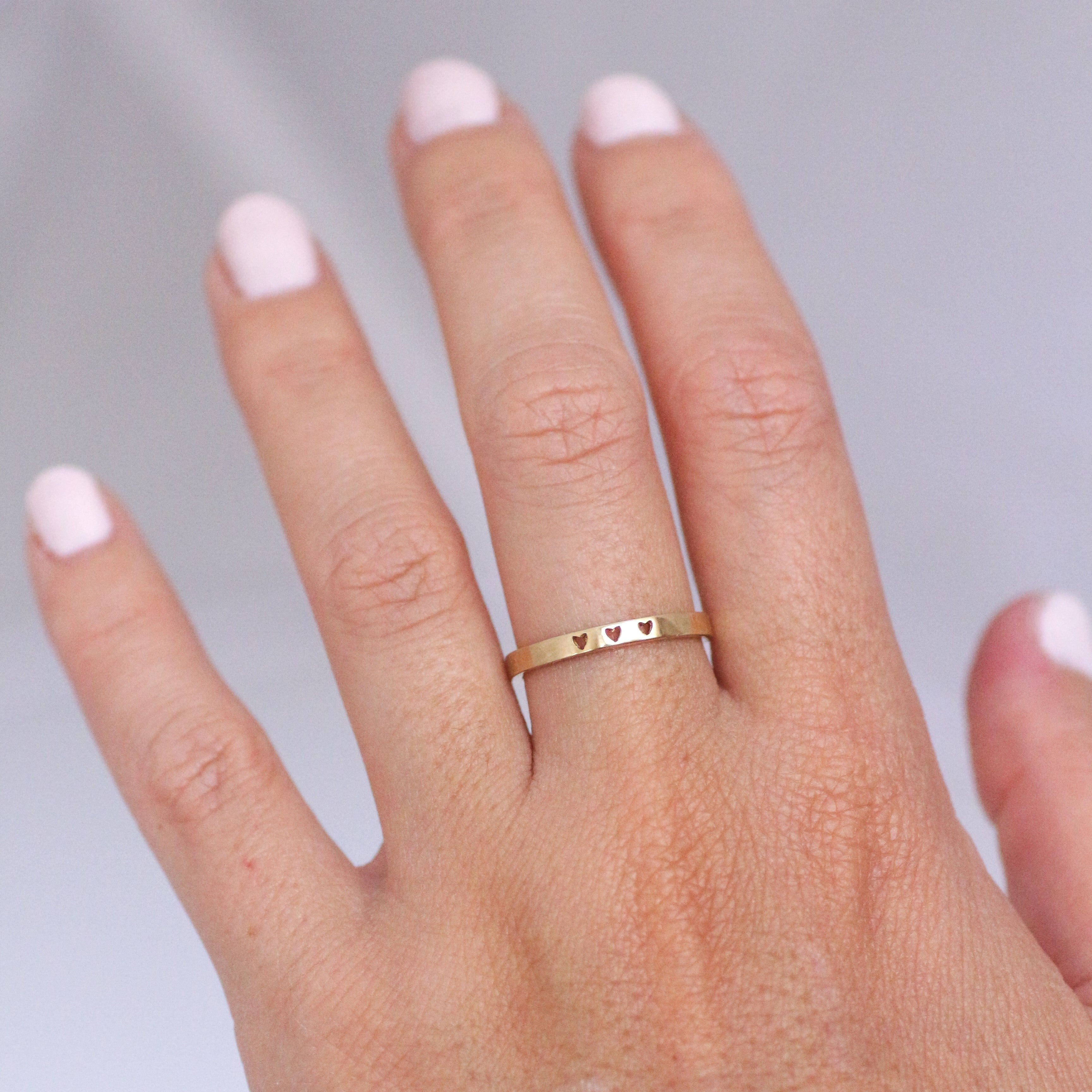 Custom Heart ring 14k gold