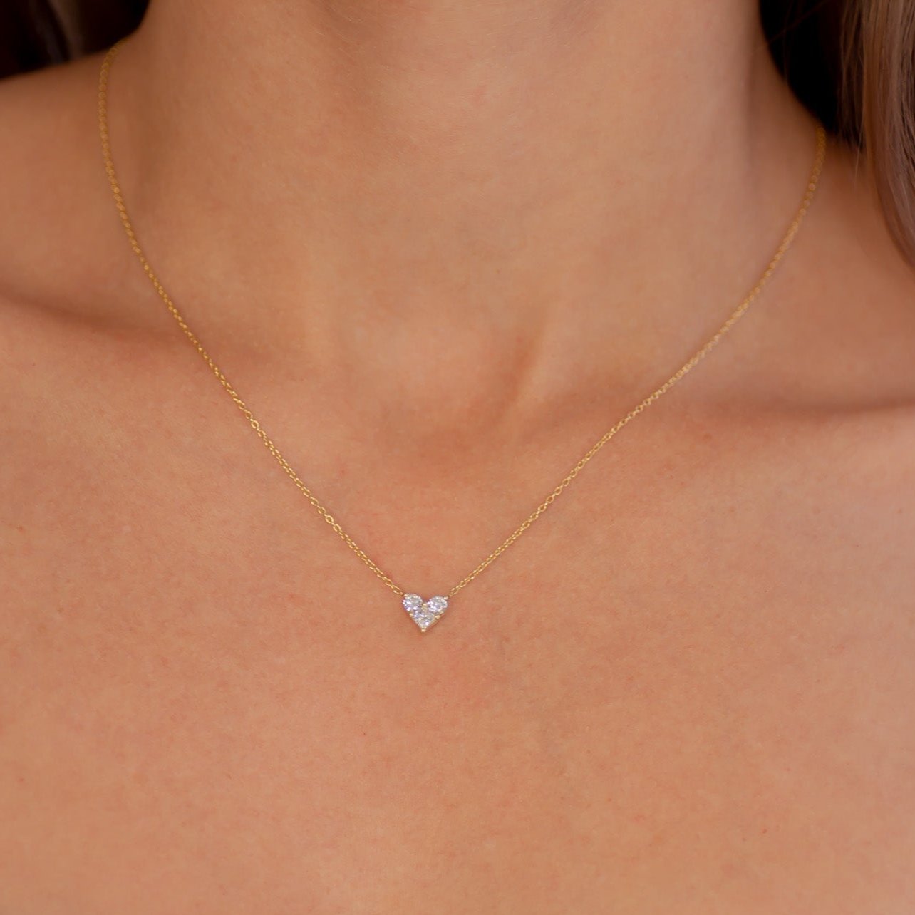 Lab diamond Heart necklace