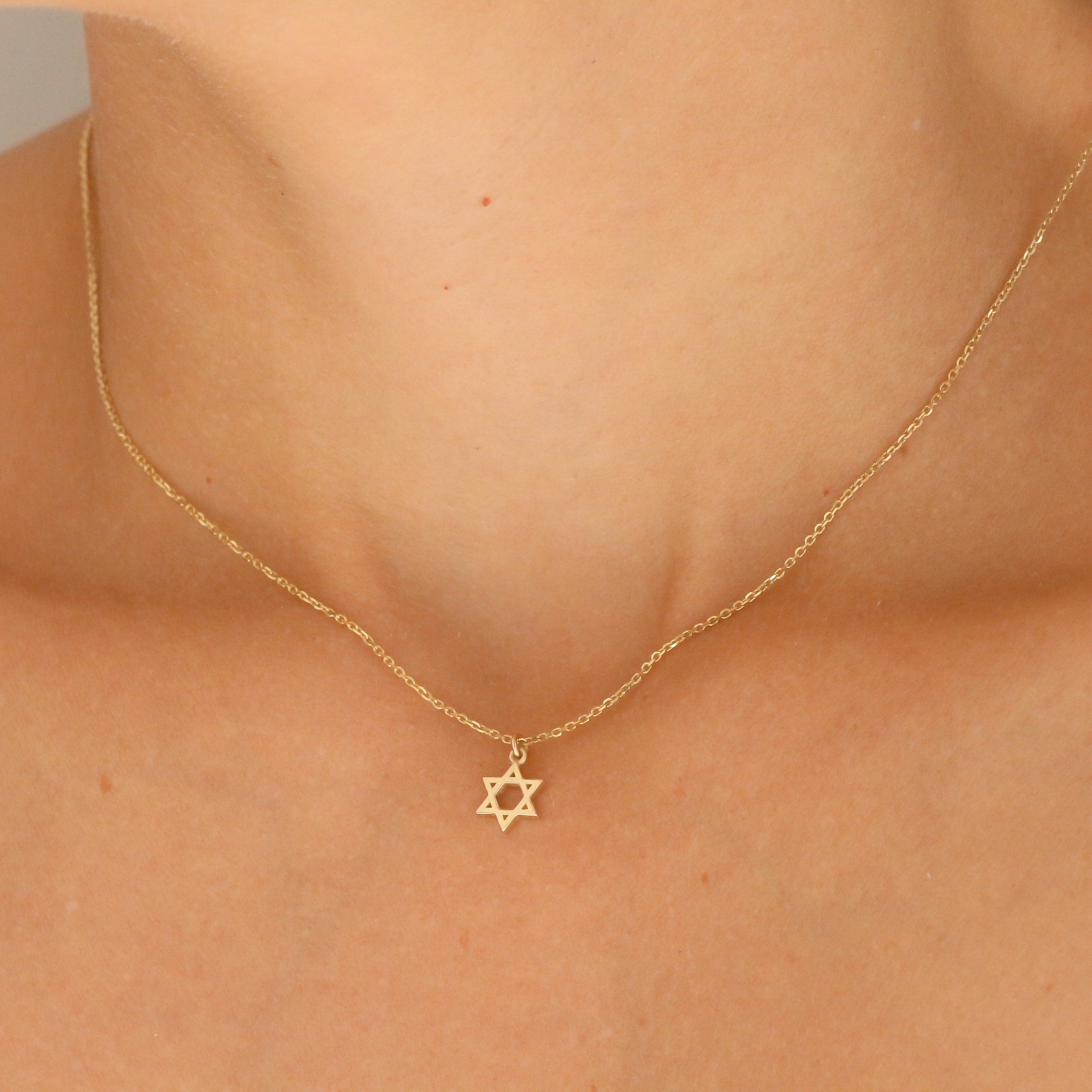 Star of David necklace 14k gold