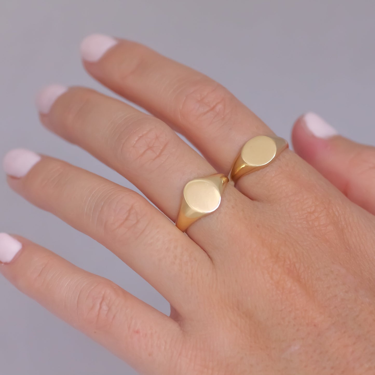 14K טבעת חותם אובל בעיצוב אישי