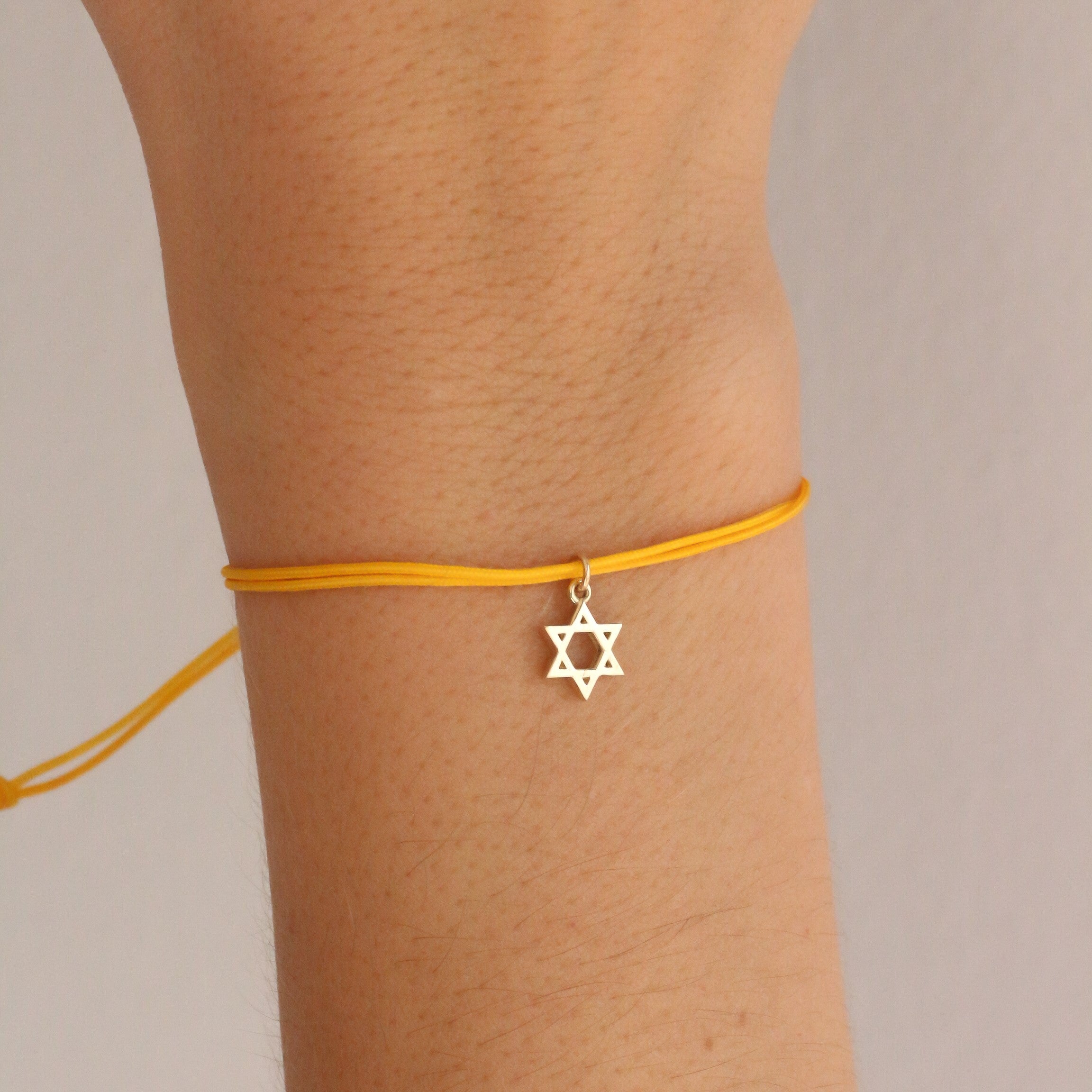 Star of David string bracelet 14k gold
