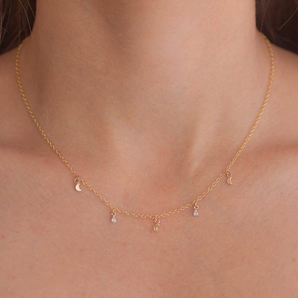 Drops of Jupiter Diamond necklace 14k gold
