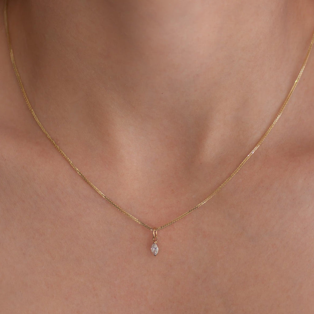 Selene Marquise Diamond necklace 14k gold